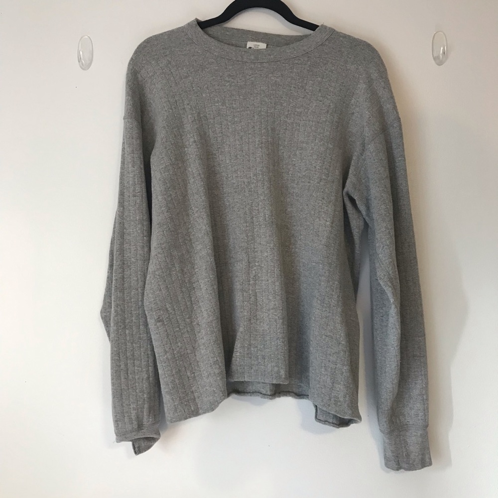 vintage ribbed champion grey crew neck sweatshirt